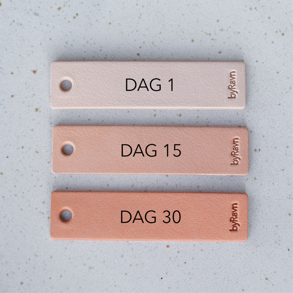 Lær forandrer farge med tiden