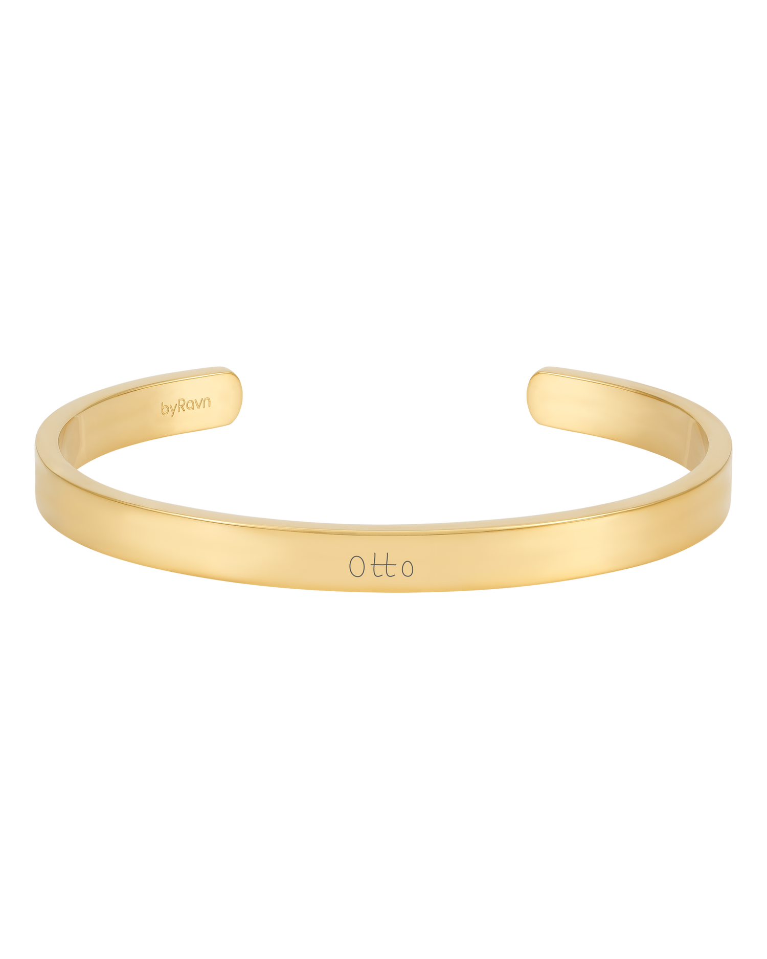 MARS SCRIPT armbånd fra byRavn i gullbelagt stål med navnet "Otto" gravert i håndskrift